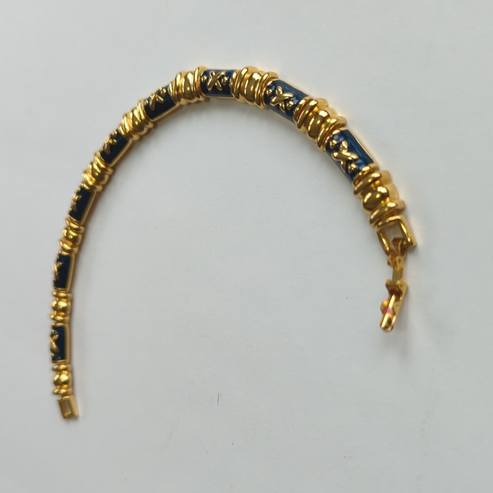 Vintage JOAN RIVERS Etruscan Blue Goldtone Bracelet Clasp